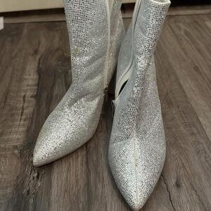 Silver Glitter Women's Boots